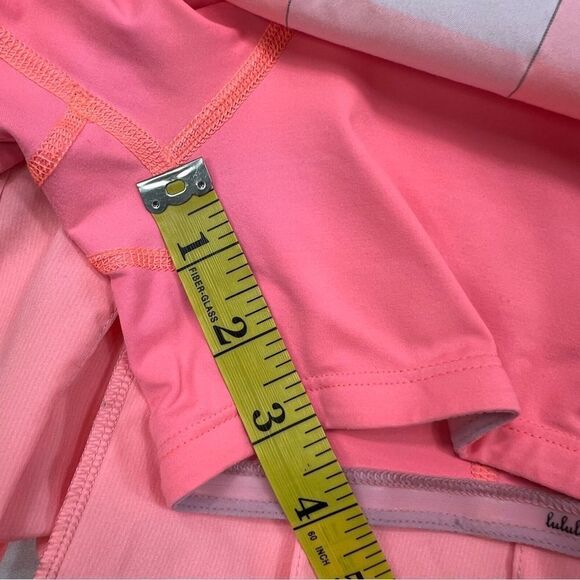 Lululemon Run Pace Setter Skirt Gros Gingham Bleached Coral Size 4 - Picture 7 of 7